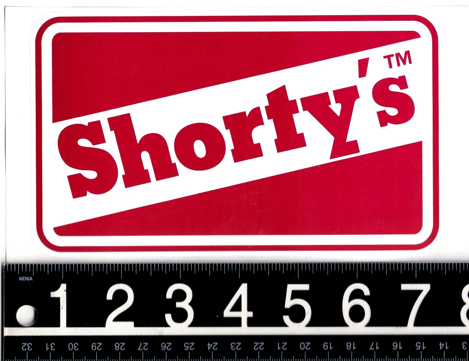 SHORTYS SKATEBOARDING STICKER Shortys Skateboard Hardware 7 in x 4.5 in