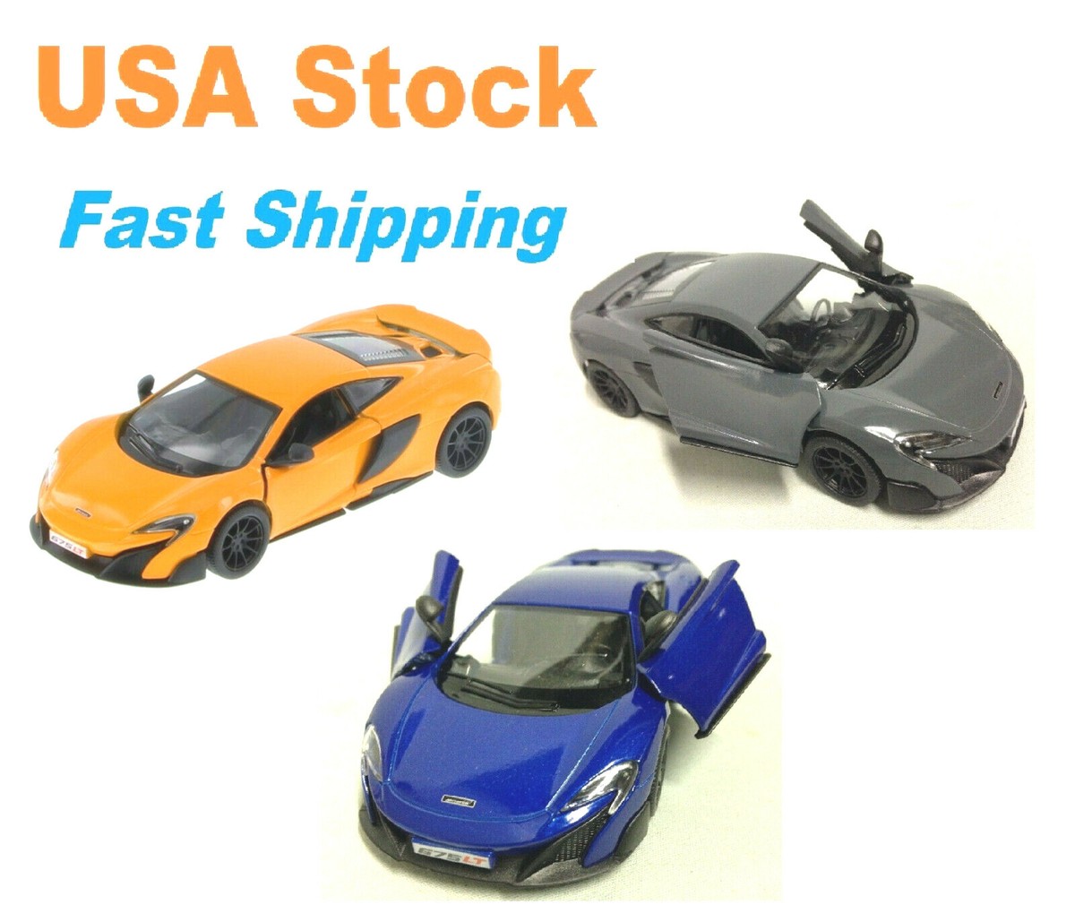 McLaren 675 LT, Kinsmart, Racing Car, Diecast Model Toy Car, 5'',1