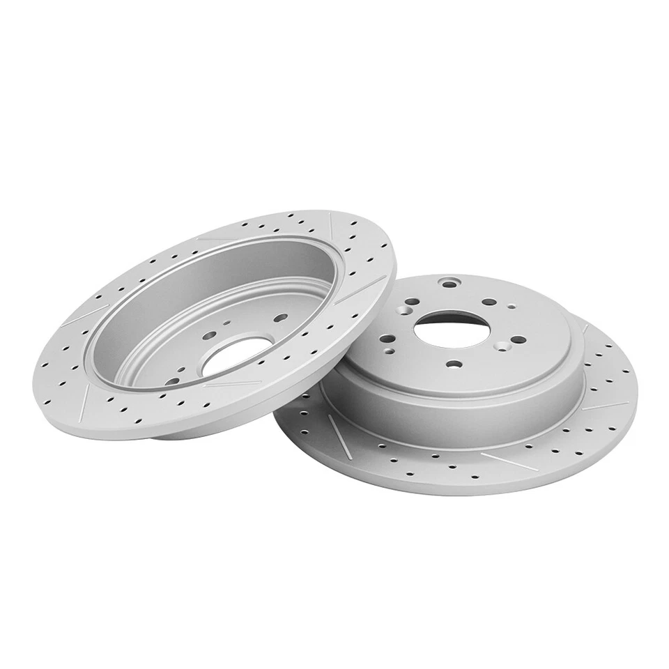 Pastillas de freno de cerámica rotores de disco perforados delanteros traseros de 3,5 L para Acura MDX 2003-2006 Foto 3 de 4