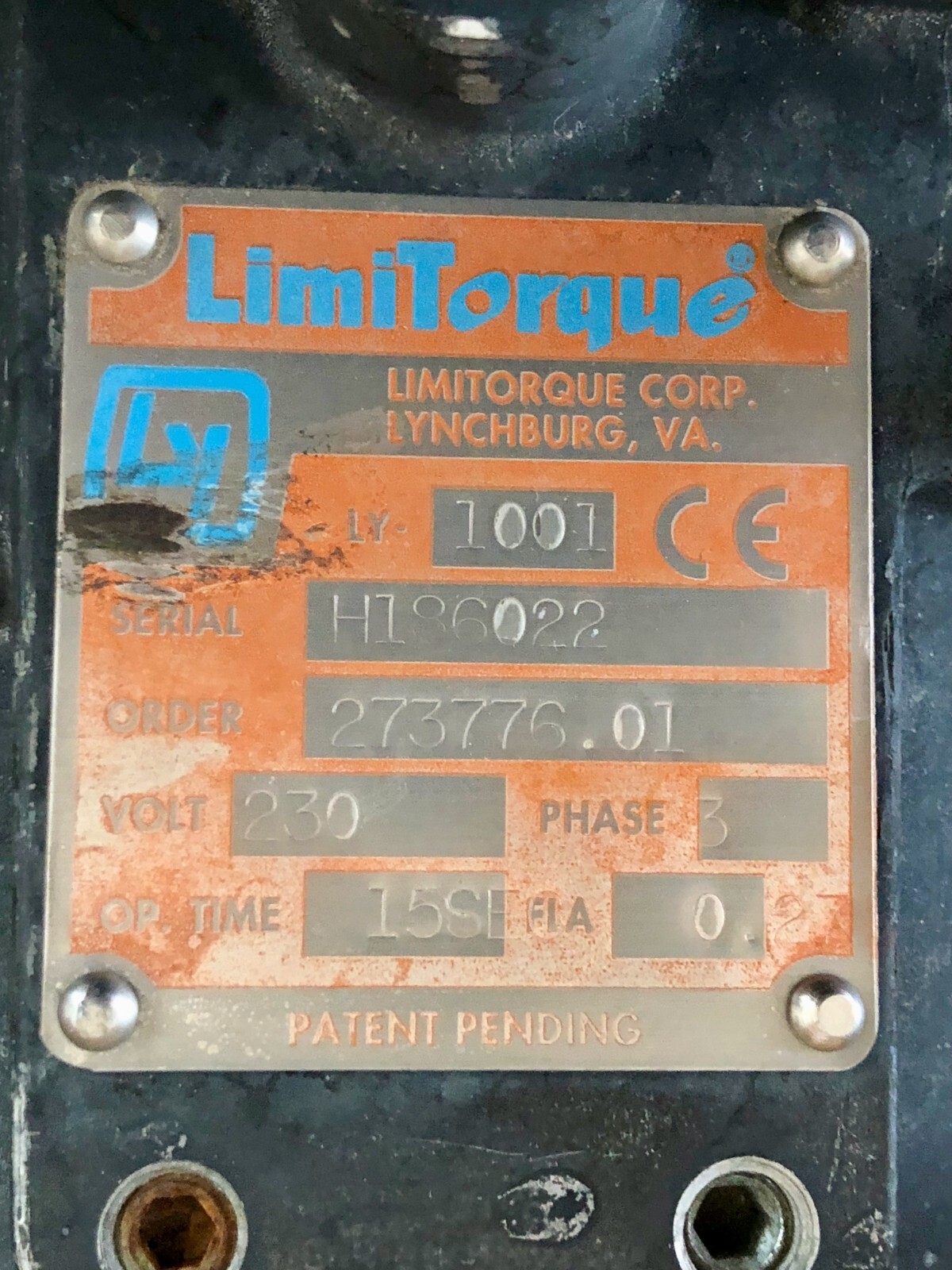 Flowserve LimiTorque LY1001 QuarterTurn Valve Actuator 230V 3 Phase