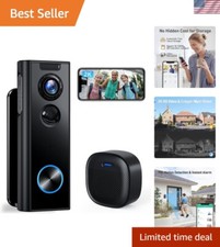 2K Wireless Doorbell Camera with No Subscription - Smart Home Security Solution