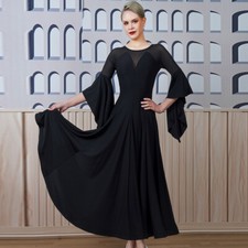 Latin Ballroom Dance Dress Modern Salsa Waltz Standard Long Dress Q161 2 Colors