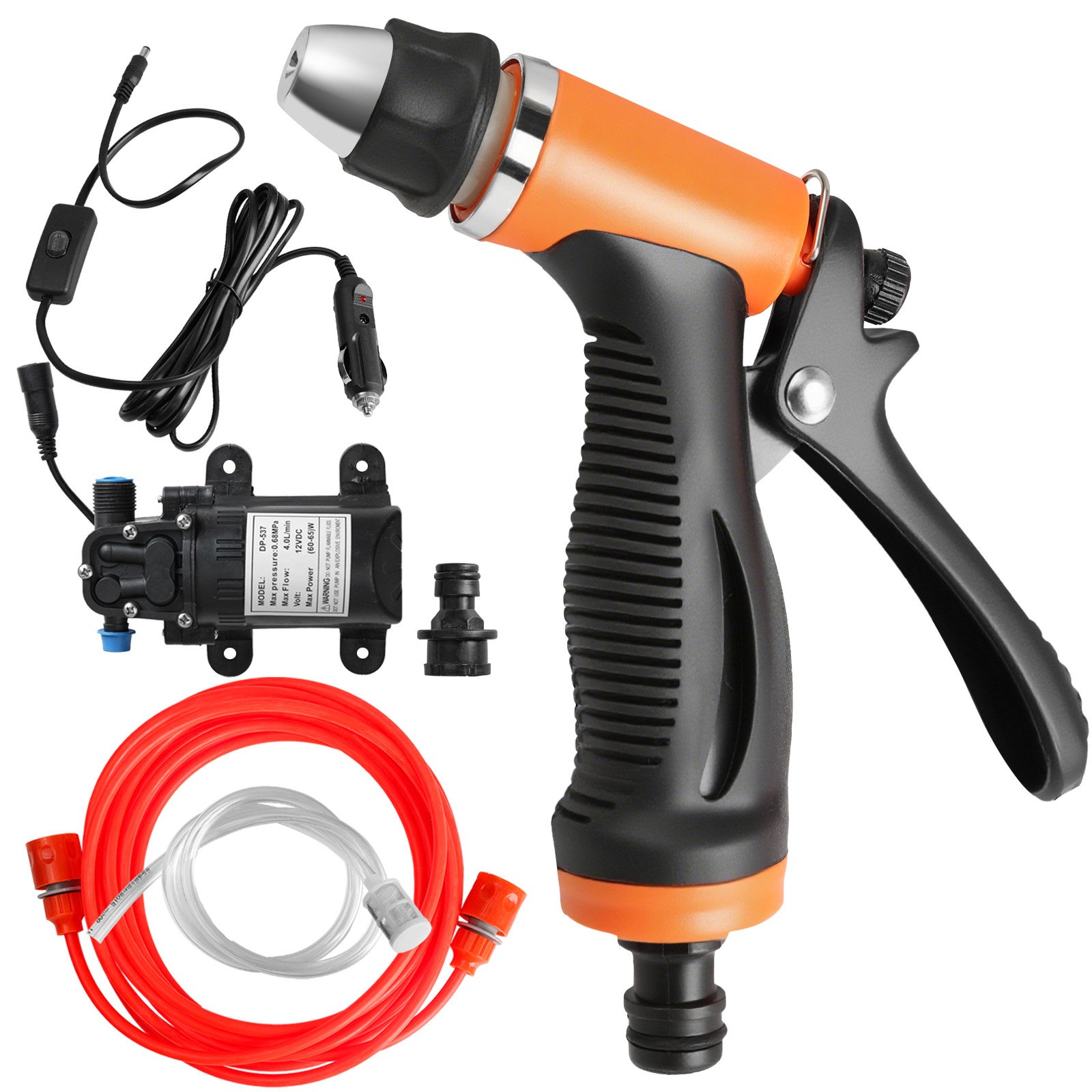 Car Washer Cleaner Sprayer Tool 12V 130PSI Washdown Wash Pump Kit Electric DIY