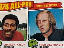 1975 Topps 201 All Pro Fred Biletnikoff Oakland Raiders Charley Taylor Redskins