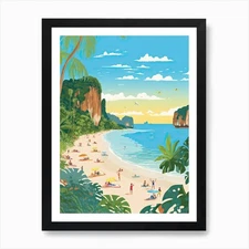 Railay Beach, Krabi, Thailand, Mati Framed Wall Art Poster Canvas Print Picture