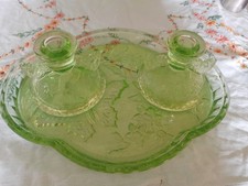 Vintage Green Glass 1930s Deco