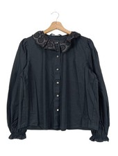 ZARA Camicia blusa Donna Camicetta a blusa Taglia IT 42 nero stile casual