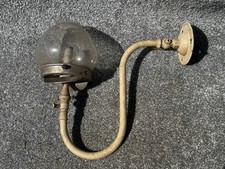 ANTIQUE RENOWN BRITISH MADE GAS STYLE OUTDOOR WALL LIGHT SCONCE GLOBE CREAM OFF