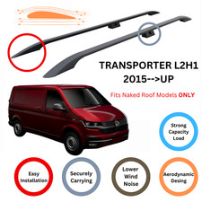For Volkswagen Transporter T6 SWB 2015-2024 Roof Side Rails Ultimate Style Alu S