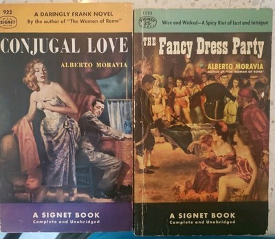 Two Vintage Alberto Moravia Paperbacks, Signet Books 1950s