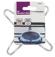 2PC Chrome Plated Metal Stove Top Coffee Maker Trivet Pot Stand Gas Cooker Hob