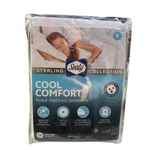 Sealy Sterling Collection Cool Comfort King Fitted Mattress Protector White