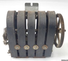 Vintage 5-Bar Telephone Magneto Hand Crank Generator