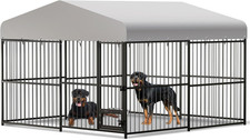 Large Outdoor Dog Kennel, Heavy Duty Dog Cage with Roof, Dog Kennel Galvanized I
