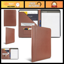 Leather Padfolio Business Portfolio for Men Women - Document Organizer with