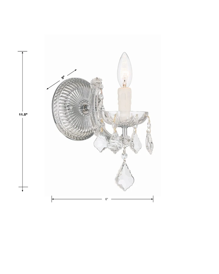 Crystorama Lighting Group 4471-CL-MWP Maria Theresa 12" de alto pared - dorado Foto 3 de 3