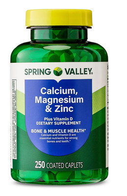 Calcium Magnesium Zinc Vitamin D 250 Caplets Bone Muscle Health Supplement