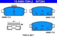 NEU - ATE 13.0460-7264.2 Bremsbelagsatz, Scheibenbremse FüR Chevrolet Opel