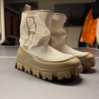 UGG Classic Brellah Mini Waterproof Rain Boots Driftwood Tan 1144059 Womens 5