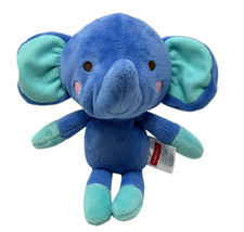 FISHER-PRICE Snugamonkey Blue Elephant Plush 2015 Baby Lovey Stuffed Animal EUC