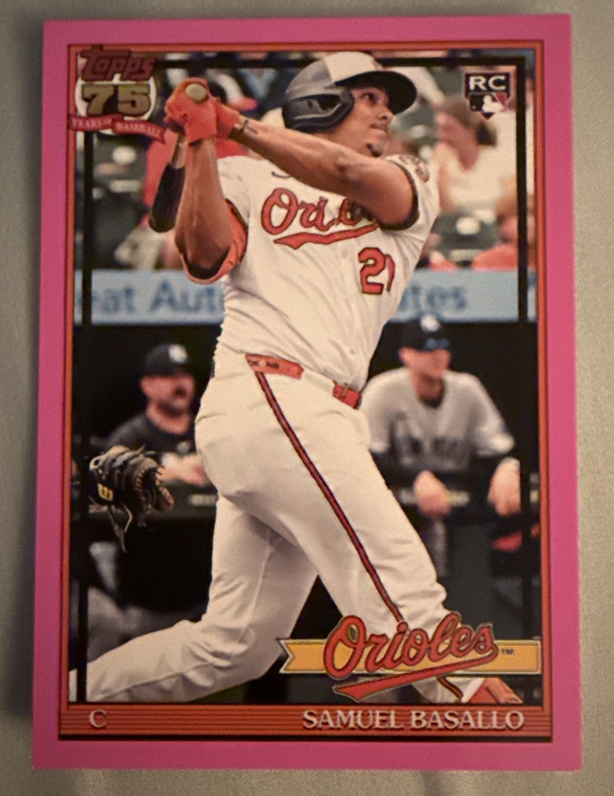 2026 Topps Series 1 1991 Pink Border Parallel Samuel Basallo RC #T91-20 Orioles