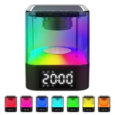 Night Light Bluetooth Speaker, Multi-Functional Dual Alarm Clock, MP3 Player,...