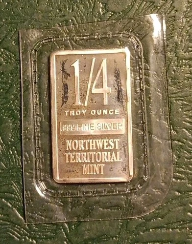 Northwest Territorial Mint 1/4 oz .999 Fine Silver Bar Bullion Sealed in Plastic