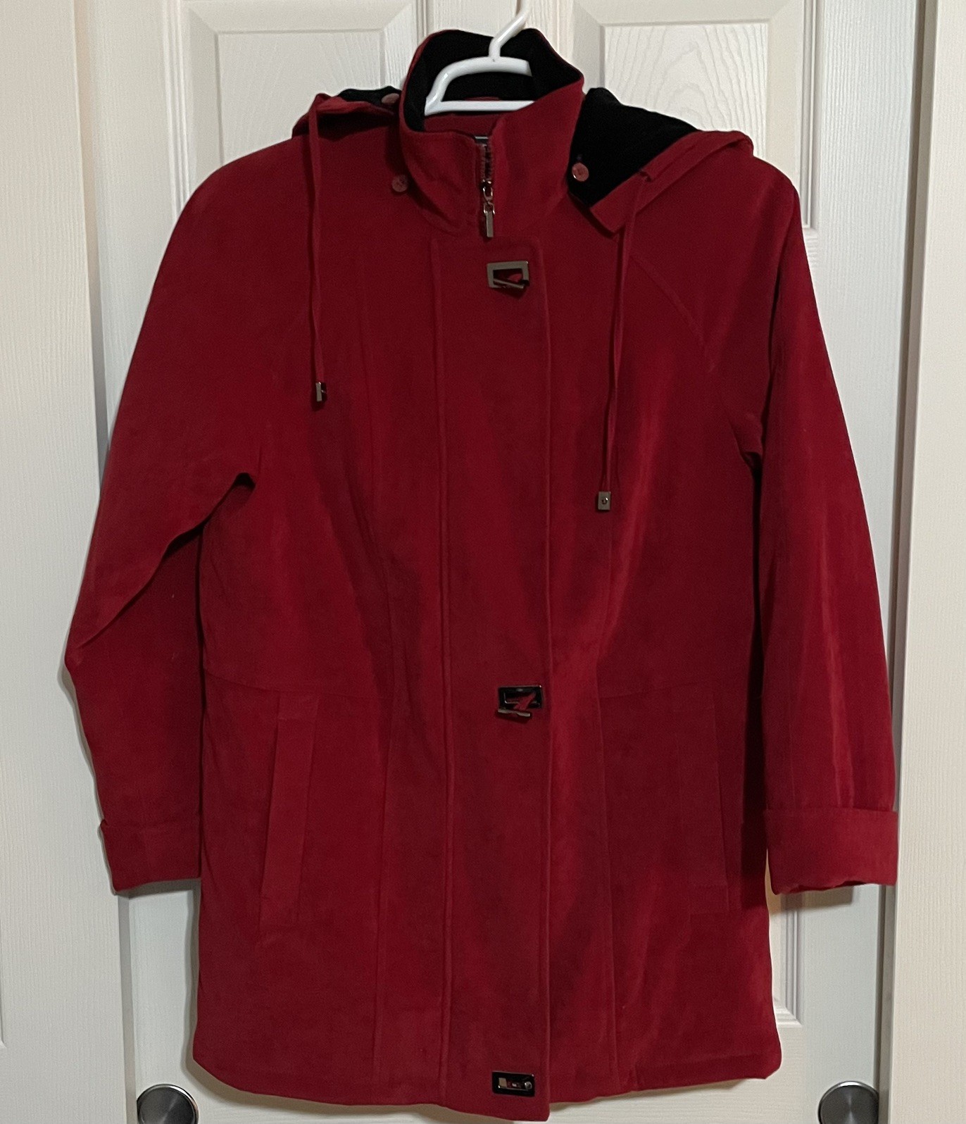 FLEET STREET LTD Zip Up Long Sleeve red  Hooded Jacket Women's Size S
