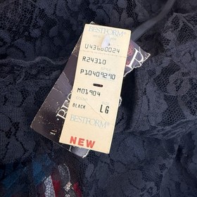 VTG Bestform Womens Black Lace Bodysuit Size Large Cami Teddy Lingerie NWT