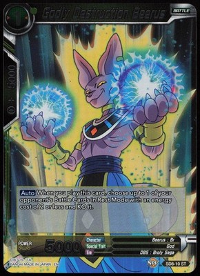 Godly Destruction Beerus SD8-10 Starter Rare Destroyer Kings Foil NM