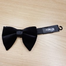 ALFANI Mens Bow Tie Solid Black Velvet Pre-Tied Bowtie