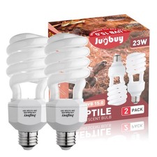 Jugbuy UVB Reptile Light Bulb 15.0, 23W UV Spiral Compact UVB15.0, White