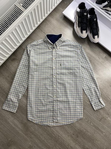 Men Barbour Shirt Beige Cotton 38 / M / 46