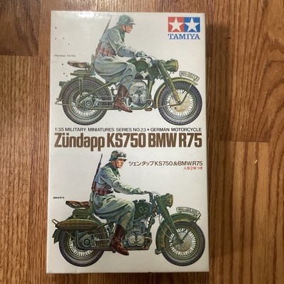 Sealed Vtg Tamiya 1/35 Zundapp KS750 BMW R75 German Motorcycle Model Kit 35023