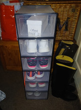 Set Of 6 Stackable Foldable Shoe Storage Boxs