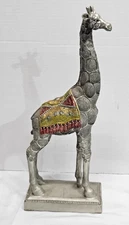 Jewel Giraffe animal silver statue/figurine 15 1/2" tall decorative