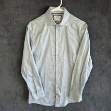 Charles Tyrwhitt Dress Shirt Men 15.5-33 Light Blue Micro Check Extra Slim Fit