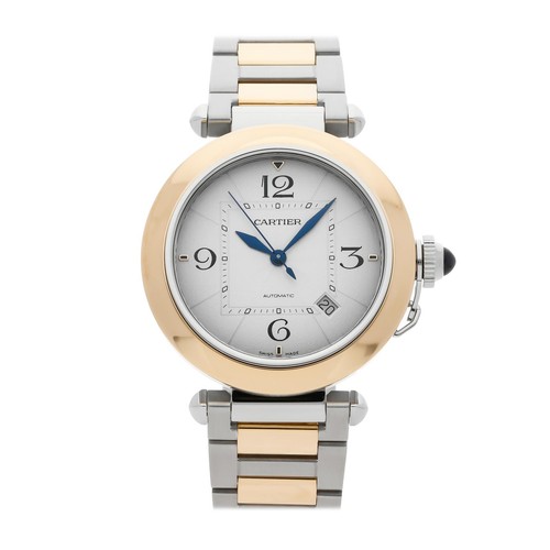 Cartier Pasha de Cartier Steel Gold Auto 41mm Silver Dial Bracelet W2PA0009