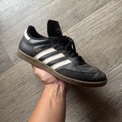 Vintage Adidas Samba Shoes Men s Size US 9.5 Black Leather Made In Korea