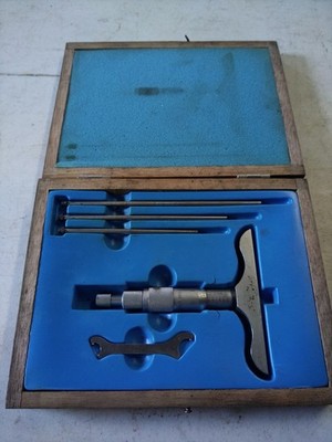 NSK Depth Micrometer 0-3 in Mechanical 0.001 in Resolution 063786