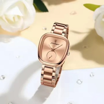 Luxus Elegante Damen Armbanduhr Wasserdicht Edelstahl Ladis Quarzuhr UK