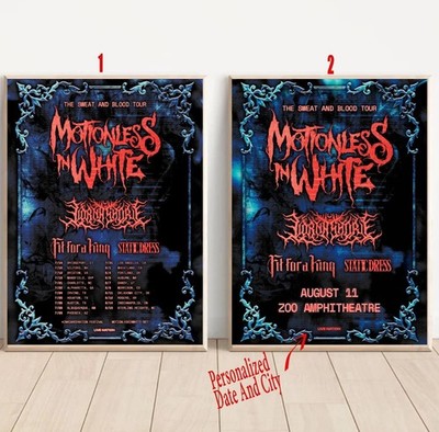 Custom Motionless in White The Sweat And Blood Tour 2026 Poster