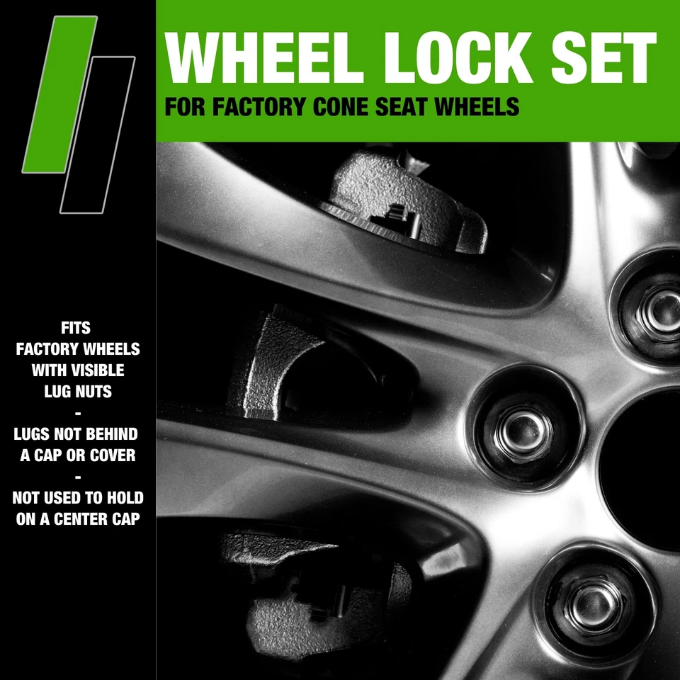 Black Wheel Locks compatible with 2003-2004 Mercury Marauder | Factory Rims - Image 2 of 4
