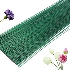 200 Pcs Floral Flower Stem Wire,16 Inch 22 Gauge Floral Stems,Green Crafting ...