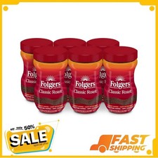 6 pack Folgers Classic Roast Instant Coffee, 12 oz Jar