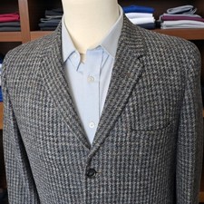 Vintage 1950s Harris Tweed Blazer 40r Full Canvas 3 Button