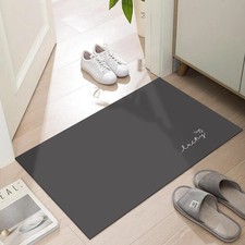 Ultra Thin Door Mat 40x65cm Grey Rectangular Indoor Outdoor Non-Slip Floor Mat