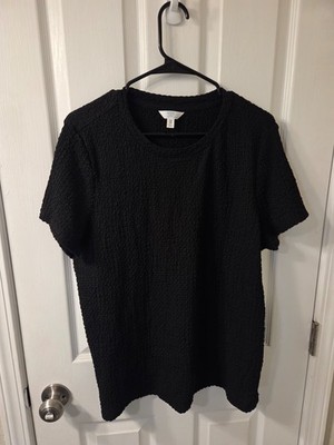Womens Time And Tru Black Long Sleeve Knit Top Size XXL #S125
