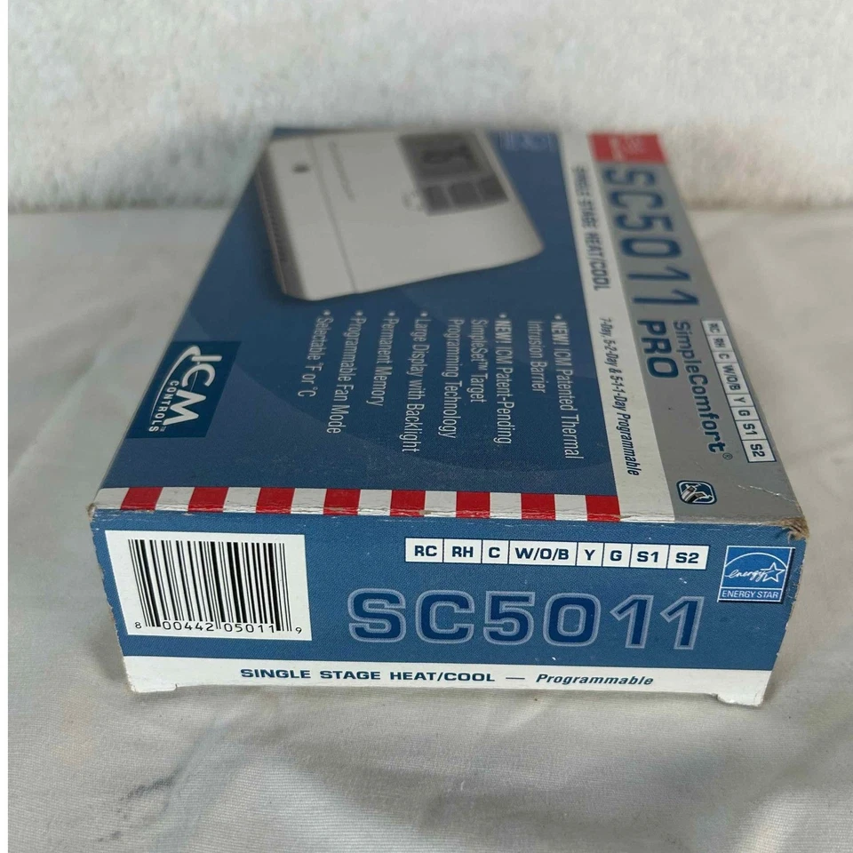 ICM SC5011 SimpleComfort PRO Programmable Thermostat Single Stage Heat/Cool NEW - Image 4 of 4
