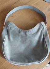 Coccinelle Damen Umhängetasche Handtasche Wildleder grau/schilfgrün 30x27cm